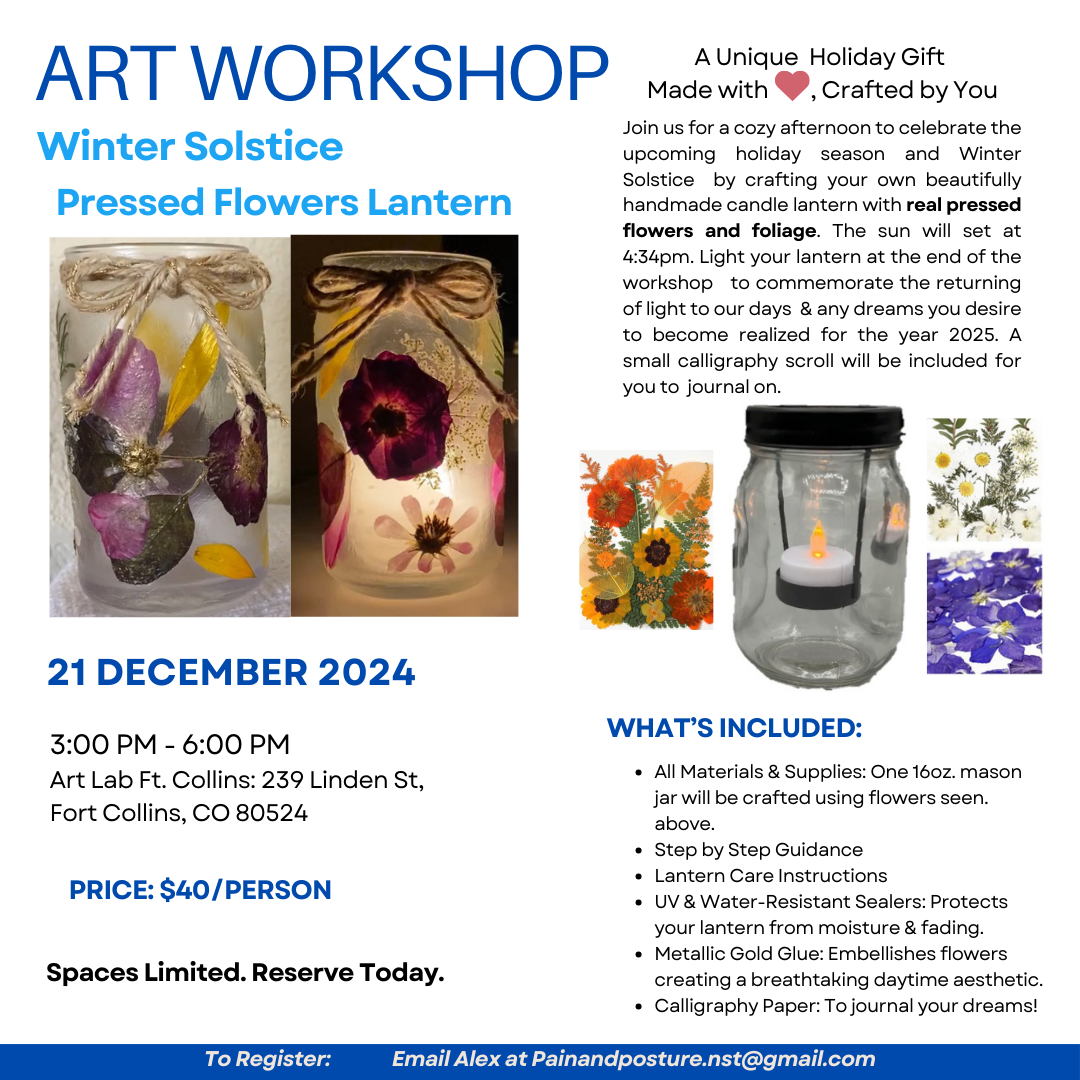 Winter Solstice Pressed Flowers Candle Lantern Workshop